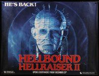 6w011 HELLBOUND: HELLRAISER II subway poster '88 Clive Barker, Pinhead's back!