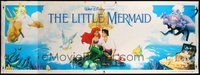 6w088 LITTLE MERMAID vinyl banner '89 great art of Ariel & cast, Disney underwater cartoon!