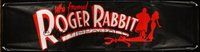 6w097 WHO FRAMED ROGER RABBIT teaser vinyl banner '88 Robert Zemeckis, cool totally different art!