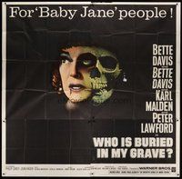 6x050 DEAD RINGER int'l 6sh '64 creepy close up of skull & Bette Davis, for Baby Jane people!
