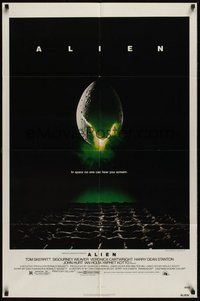6x127 ALIEN 1sh '79 Ridley Scott outer space sci-fi monster classic, cool hatching egg image!