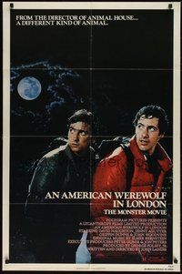 6x131 AMERICAN WEREWOLF IN LONDON 1sh '81 David Naughton, Griffin Dunne, directed by John Landis!