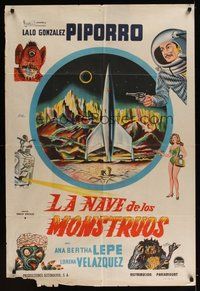 6x119 SHIP OF MONSTERS Argentinean '59 cool Mexican horror, art of wacky creatures & spaceship!