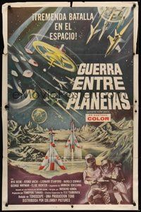 6x142 BATTLE IN OUTER SPACE Spanish/U.S. 1sh '60 Uchu Daisenso, space declares war on Earth, cool art!