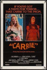6x157 CARRIE 1sh '76 Stephen King, Sissy Spacek before and after her bloodbath at the prom!