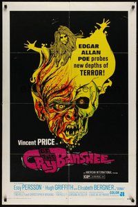 6x168 CRY OF THE BANSHEE 1sh '70 Edgar Allan Poe probes new depths of terror, cool artwork!