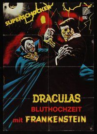 6x638 DRACULA VS. FRANKENSTEIN German '71 monster art of the kings of horror battling to the death!