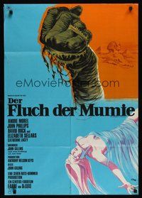 6x647 MUMMY'S SHROUD German '67 different art of clenched bandaged fist & sexy girl by Klaus Dill!