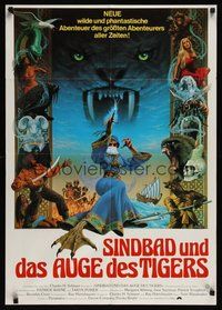 6x655 SINBAD & THE EYE OF THE TIGER German '77 Ray Harryhausen, cool Lettick fantasy art!
