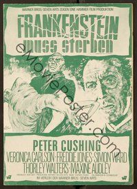 6x681 FRANKENSTEIN MUST BE DESTROYED German pressbook '70 Peter Cushing, monster art by Goetze!