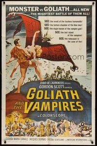 6x207 GOLIATH & THE VAMPIRES 1sh '64 Gordon Scott must save kidnapped women from an evil zombie!