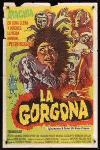 6x209 GORGON Spanish/U.S. 1sh '64 she had a face only a mummy could love, petrifies the screen w/ horror!