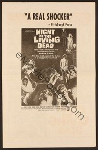 6x071 NIGHT OF THE LIVING DEAD herald '68 George Romero zombie classic, they lust for human flesh!