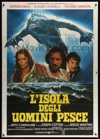 6x104 SOMETHING WAITS IN THE DARK Italian 1p 1979 different art of monster looming over top cast!