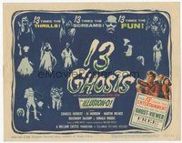 6x311 13 GHOSTS TC '60 William Castle, great art of all the spooks, cool horror in ILLUSION-O!