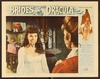 6x386 BRIDES OF DRACULA LC #4 '60 Hammer, close up of vampire Andree Melly showing her fangs!