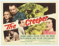 6x324 CREEPER TC '48 great close up of frightened people and wacky crazed cat monster!