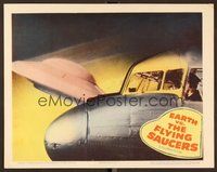 6x404 EARTH VS. THE FLYING SAUCERS LC '56 sci-fi classic, cool image of UFO flying by airplane!