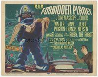 6x332 FORBIDDEN PLANET TC '56 great artwork of Robby the Robot carrying Anne Francis, classic!