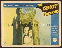 6x410 GHOST BREAKERS LC '40 great close up of Bob Hope & Paulette Goddard hiding inside clock!
