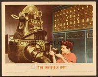 6x430 INVISIBLE BOY LC #2 '57 best c/u of Richard Eyer connecting Robby the Robot to the computer!