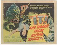6x344 IT! THE TERROR FROM BEYOND SPACE TC '58 great artwork of wacky monster with victim!