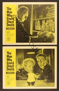 6x560 MAN WHO COULD CHEAT DEATH 2 LCs '59 Hammer horror, images of Nils Asther in the title role!