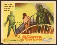6x448 MONSTER OF PIEDRAS BLANCAS LC #7 '59 great image of the beast on stairs with terrified girl!
