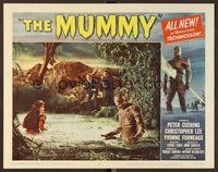 6x452 MUMMY LC #7 '59 Chris Lee as the monster in swamp with Yvonne Furneaux & Peter Cushing!