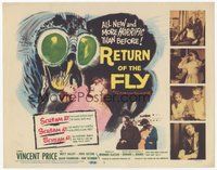 6x358 RETURN OF THE FLY TC '59 Vincent Price, cool insect monster art, more horrific than before!