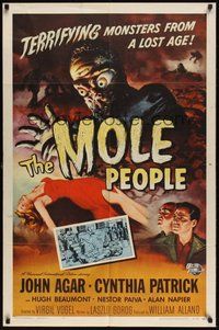 6x242 MOLE PEOPLE 1sh '56 from a lost age, horror crawls from the depths of the Earth!