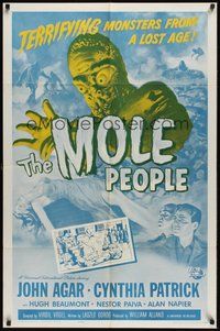 6x243 MOLE PEOPLE 1sh R64 from a lost age, horror crawls from the depths of the Earth!
