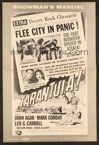 6x083 TARANTULA pressbook R60s Jack Arnold, 100 foot high spider monster, cool newspaper design!