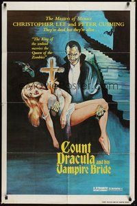 6x269 SATANIC RITES OF DRACULA 1sh 1978 great artwork of Count Dracula & his Vampire Bride!
