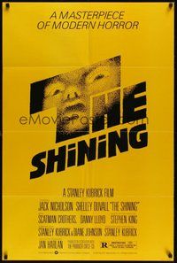 6x272 SHINING re-strike 1sh '80s Stephen King & Stanley Kubrick, Jack Nicholson, Saul Bass art!