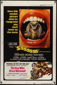 6x277 SSSSSSS/BOY WHO CRIED WEREWOLF 1sh '73 once it sinks its fangs in you'll never be the same!