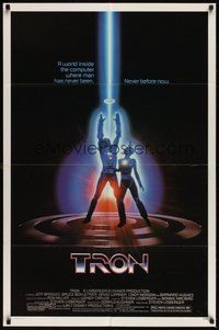 6x289 TRON 1sh '82 Walt Disney sci-fi, Jeff Bridges in a computer, cool special effects!