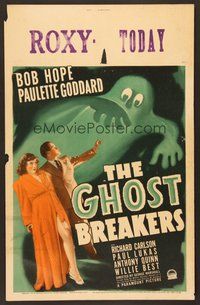 6x039 GHOST BREAKERS WC '40 great art of Bob Hope, Paulette Goddard & wacky spooky ghost!
