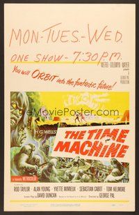 6x044 TIME MACHINE WC '60 H.G. Wells, George Pal, great Reynold Brown sci-fi artwork!
