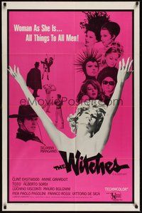 6x308 WITCHES int'l 1sh '67 Le Streghe, Silvana Mangano, Clint Eastwood shown in cowboy hat!
