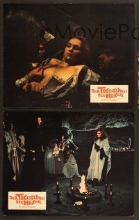 6x668 CRY OF THE BANSHEE 3 German LCs '70 Edgar Allan Poe, half-naked Essy Persson, Vincent Price