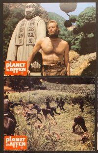 6x674 PLANET OF THE APES 6 German LCs '68 Charlton Heston, sexy Linda Harrison, classic sci-fi!