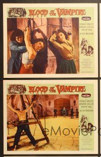 6x531 BLOOD OF THE VAMPIRE 6 LCs '58 he begins where Dracula left off, disfigured Victor Maddern!