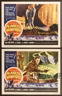 6x545 PLANET OF THE VAMPIRES 4 LCs '65 Mario Bava, beings of the future who rule the demon planet!