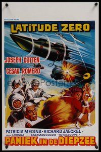6y399 LATITUDE ZERO Belgian '69 Joseph Cotten, sci-fi art of the incredible world of tomorrow!