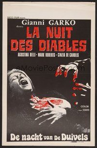 6y412 NIGHT OF THE DEVILS Belgian '72 La Notte Dei Diavoli, bloody art of woman attacked!