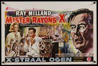 6y455 X: THE MAN WITH THE X-RAY EYES Belgian '63 Ray Milland strips souls & bodies, sci-fi art!
