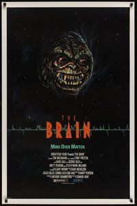 6y496 BRAIN video 1sh '88 Ed Hunt, Winterbauer artwork of gross monster, mind over matter!