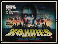6y110 DAWN OF THE DEAD British quad '80 George Romero, there's no more room in HELL for the dead!