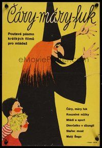 6y149 CARY-MARY-FUK Czech 11x16 '50s cool artwork of children & witch!